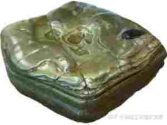 广西竹节鸳鸯彩陶石《荷叶聚宝盆》